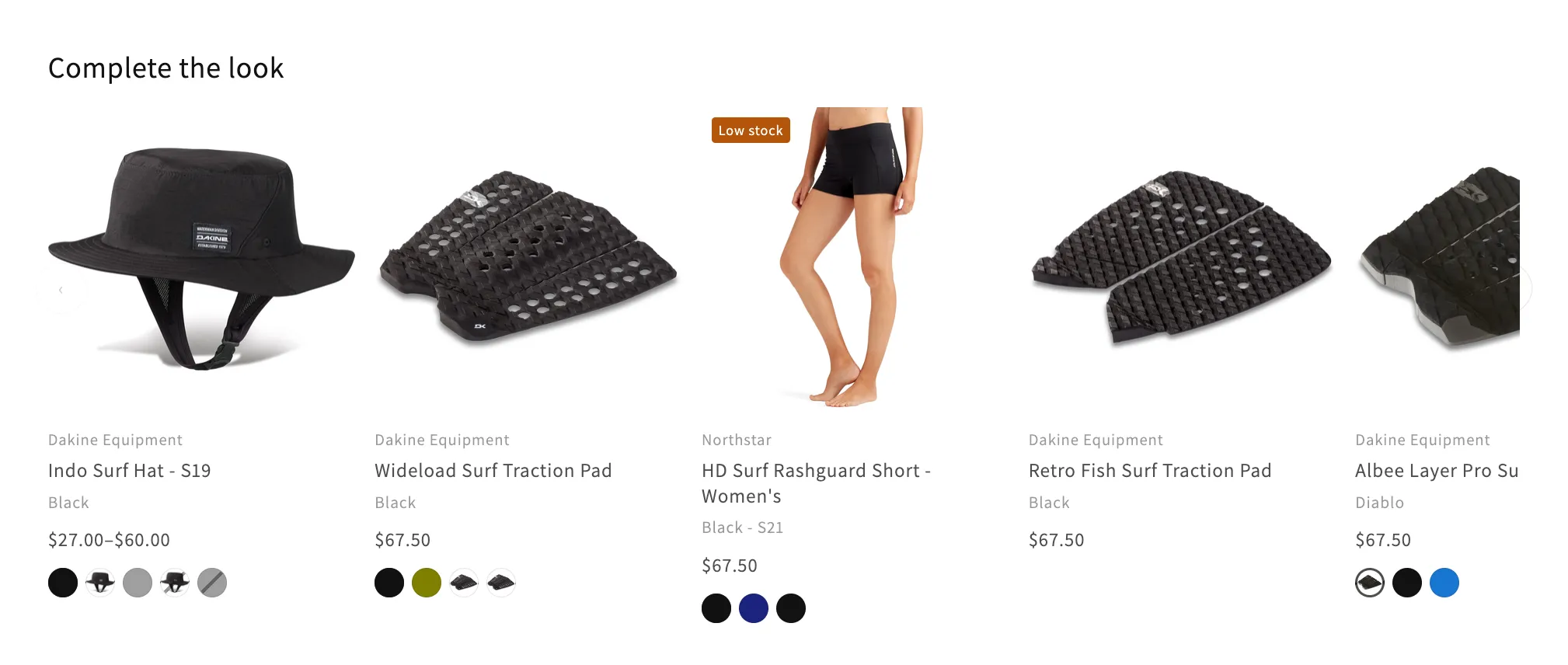 Storefront recommendations row on a product page